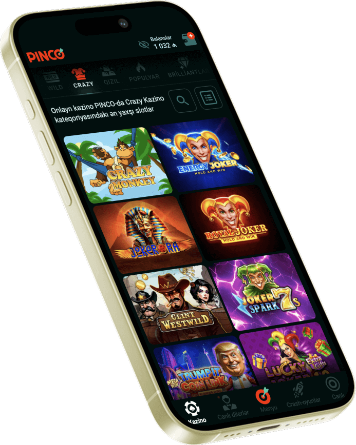 PINCO mobil tətbiq — 120% bonus və slot oyunları